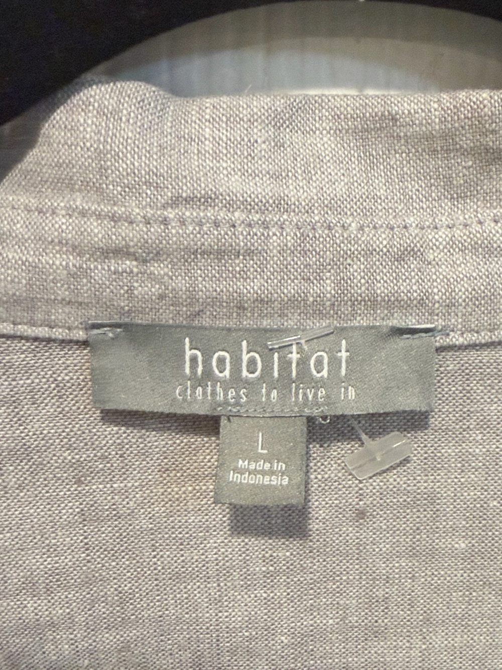 Habitat women’s light gray linen cotton 3/4 cuff sleeve top large - Picture 5 of 7
